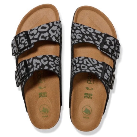 NWT Birkenstock Papillio Arizona Grooved Reflective Leo Black - Picture 3 of 4